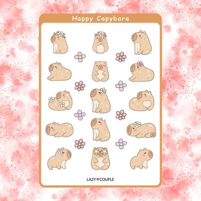 Naklejki HAPPY CAPYBARA